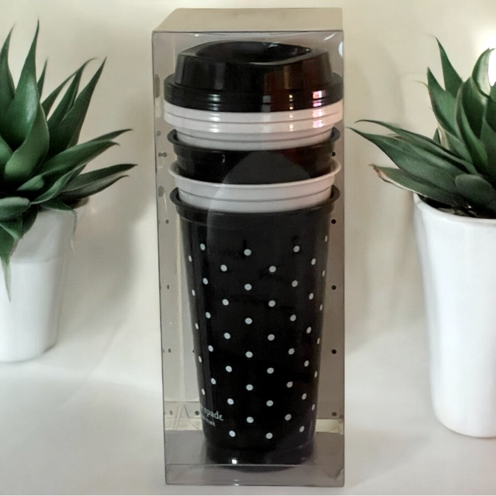 Kate Spade Reusable Travel Tumbler Set of 4, NWT - Picture 2 of 4